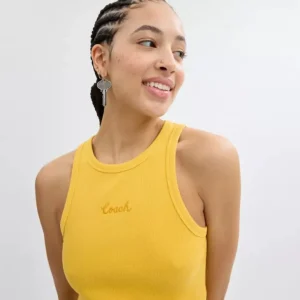 Geripptes Tanktop Mit Aufschrift*COACH New