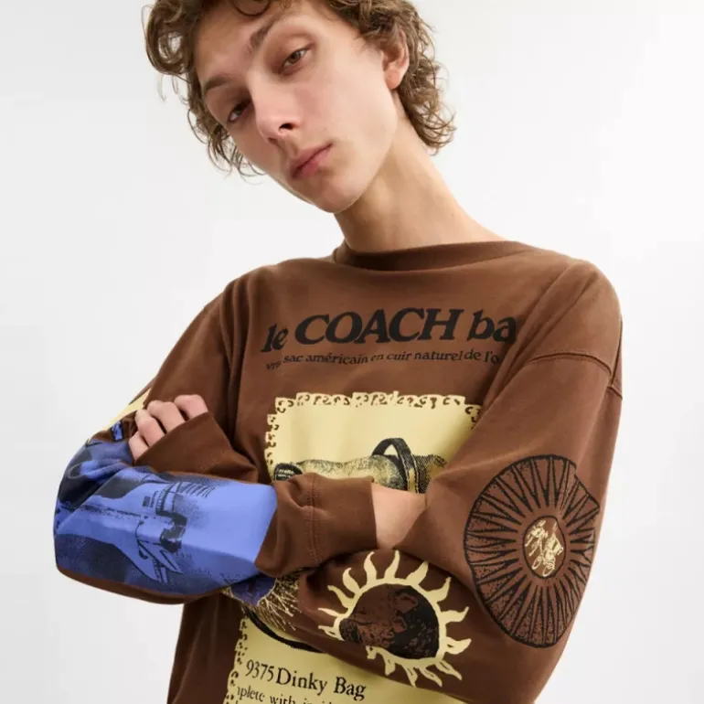 Langarm-Shirt mit Grafik aus Biobaumwolle*COACH Shop