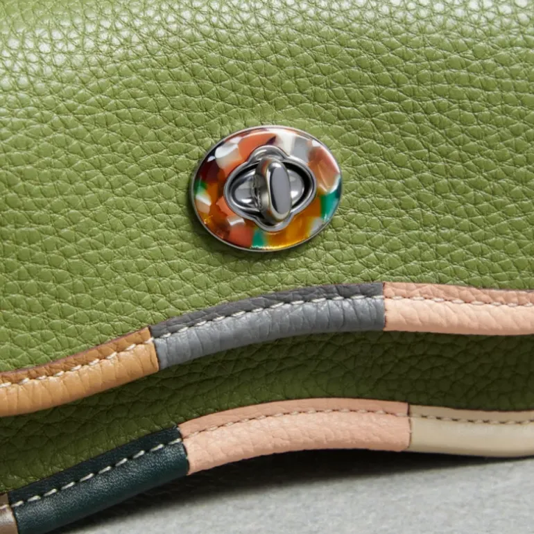 Mini Wavy Dinky Tasche Aus topia Leder Mit Einfassung Aus Upcrafted Resten*COACH Clearance