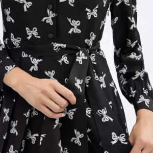 Seidenkleid mit Schleife und Print*COACH Cheap