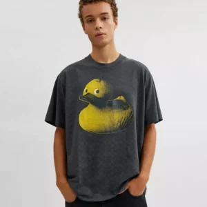 Signature-T-Shirt aus Biobaumwolle mit Entenmotiv und lockerer Passform*COACH Cheap