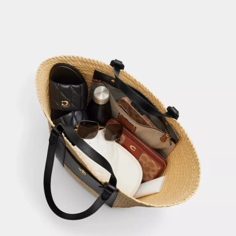 Tote Tasche Aus Stroh*COACH Sale