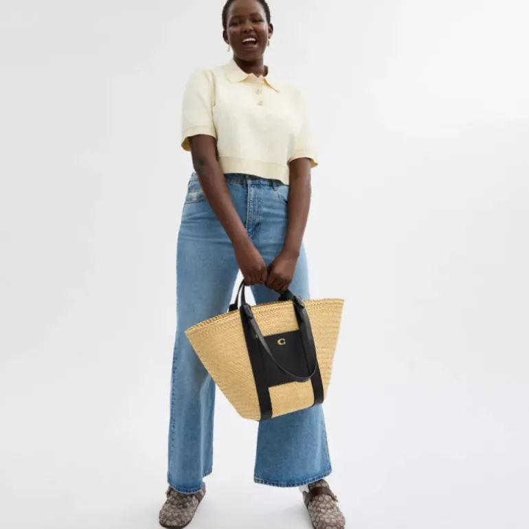 Tote Tasche Aus Stroh*COACH Sale