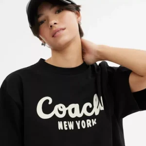 Verkürztes T Shirt Mit Kursiver Signature*COACH Discount