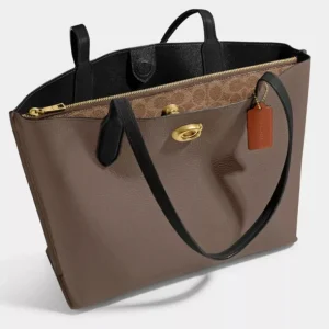 Willow Tote In Blockfarben Mit Charakteristischem Canvas Im Inneren*COACH Fashion