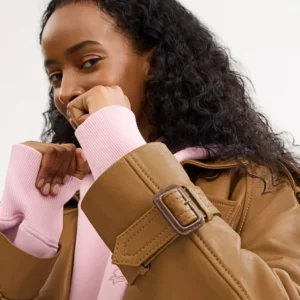 Zweireihiger Trench aus Leder*COACH Hot